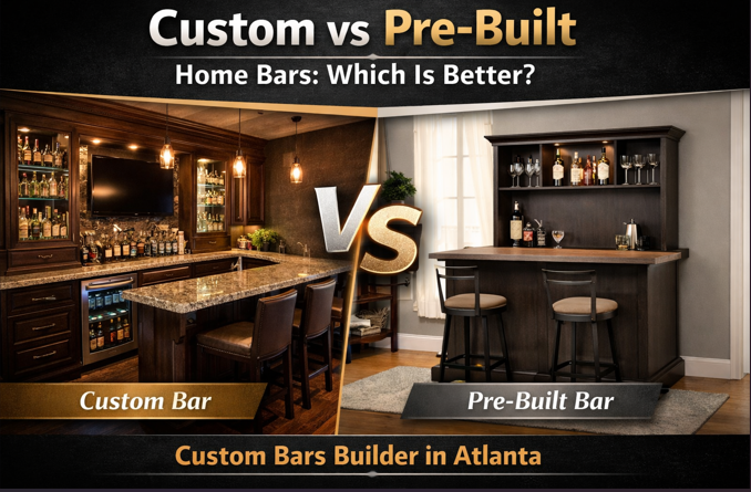 Custom vs pre-built home bars comparison